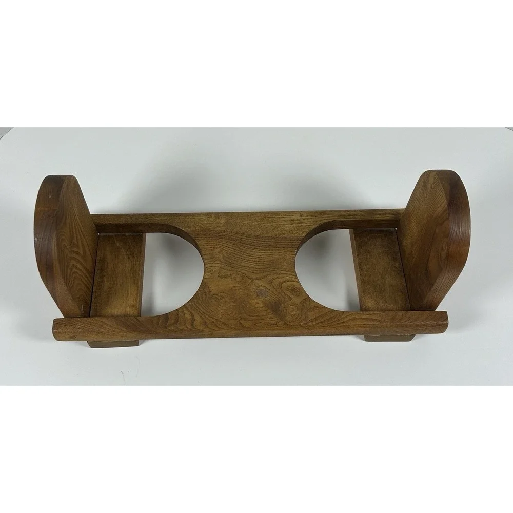 Vintage Wood Handmade Folding Book End Desktop Rack Shelf MCM NICE!